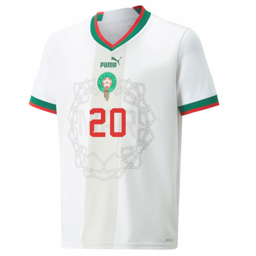 Kinder Marokkanische Achraf Dari #20 Weiß Auswärtstrikot Trikot 22-24 T-shirt Österreich