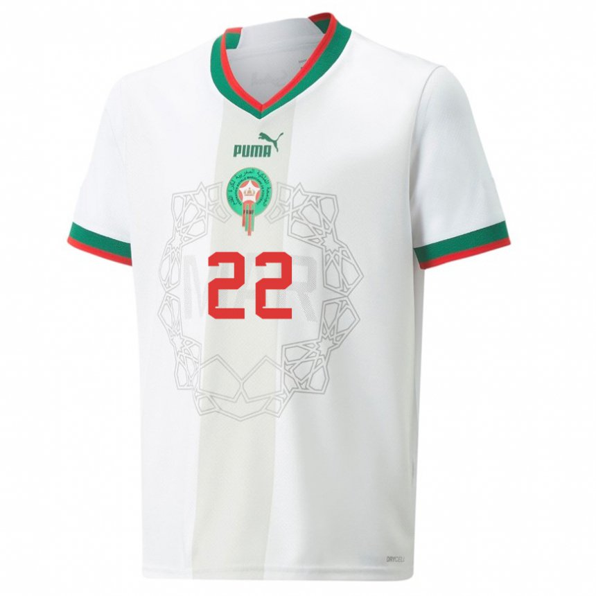 Kinder Marokkanische Anas Zniti #22 Weiß Auswärtstrikot Trikot 22-24 T-shirt Österreich