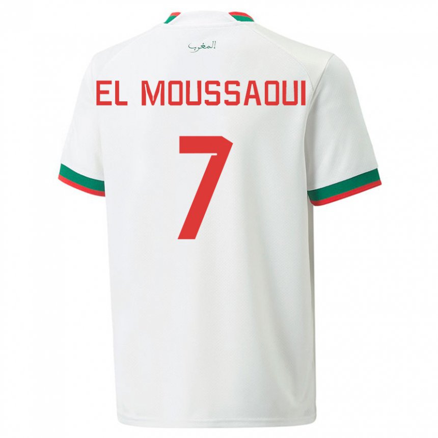 Kinder Marokkanische Hamza El Moussaoui #7 Weiß Auswärtstrikot Trikot 22-24 T-shirt Österreich