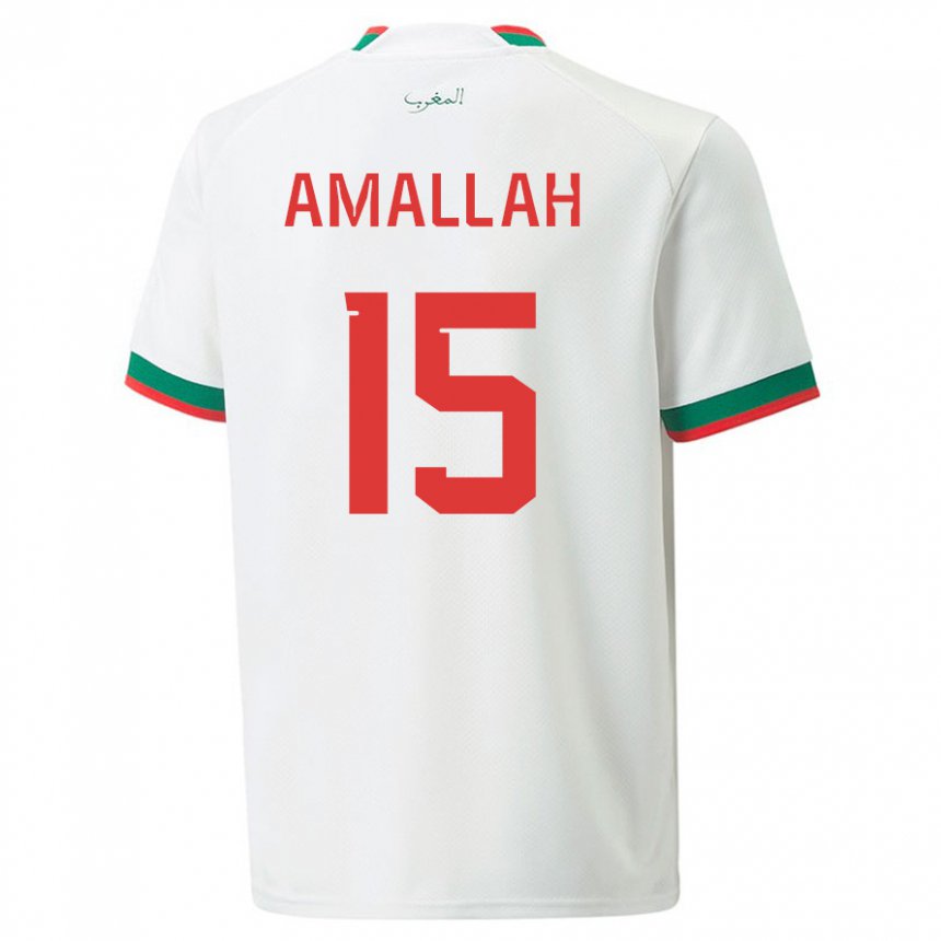 Kinder Marokkanische Selim Amallah #15 Weiß Auswärtstrikot Trikot 22-24 T-shirt Österreich