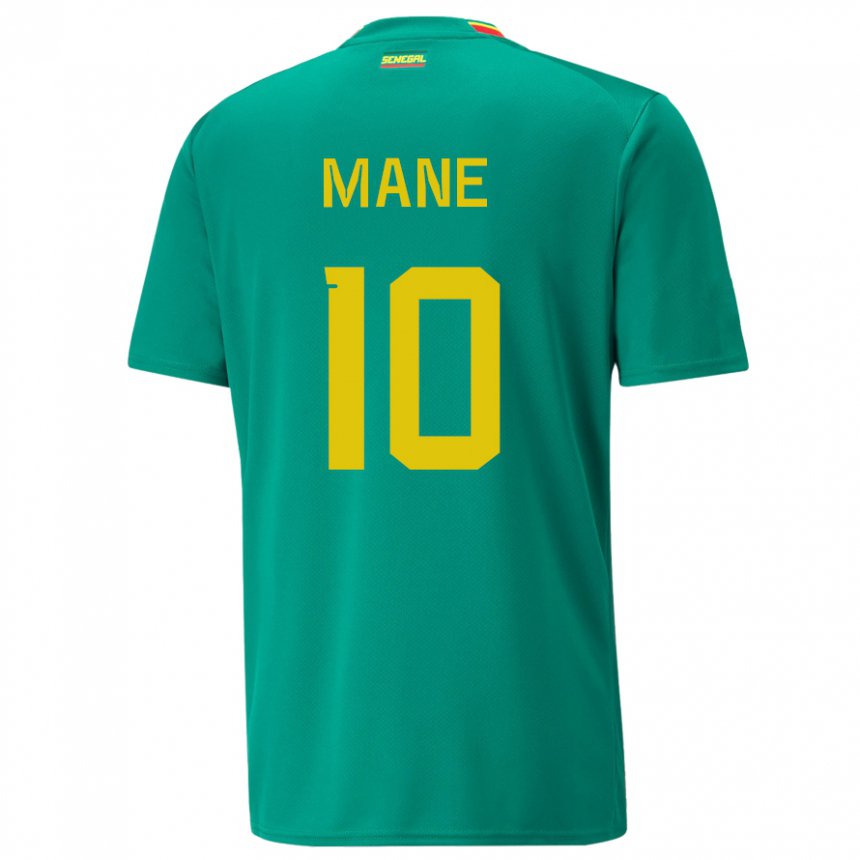 Kinder Senegalesische Sadio Mane #10 Grün Auswärtstrikot Trikot 22-24 T-shirt Österreich