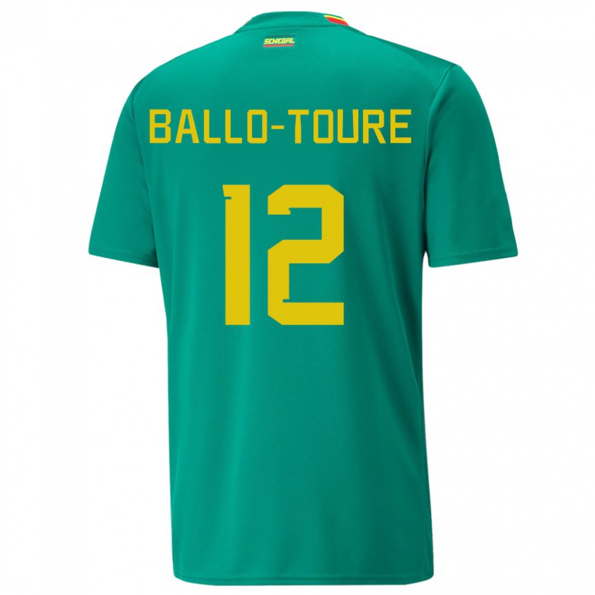 Kinder Senegalesische Fode Ballo-toure #12 Grün Auswärtstrikot Trikot 22-24 T-shirt Österreich