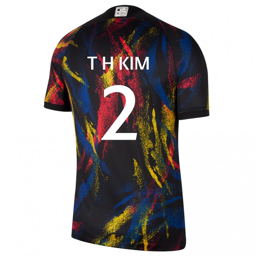 Kinder Südkoreanische Tae-hwan Kim #2 Mehrfarbig Auswärtstrikot Trikot 22-24 T-shirt Österreich