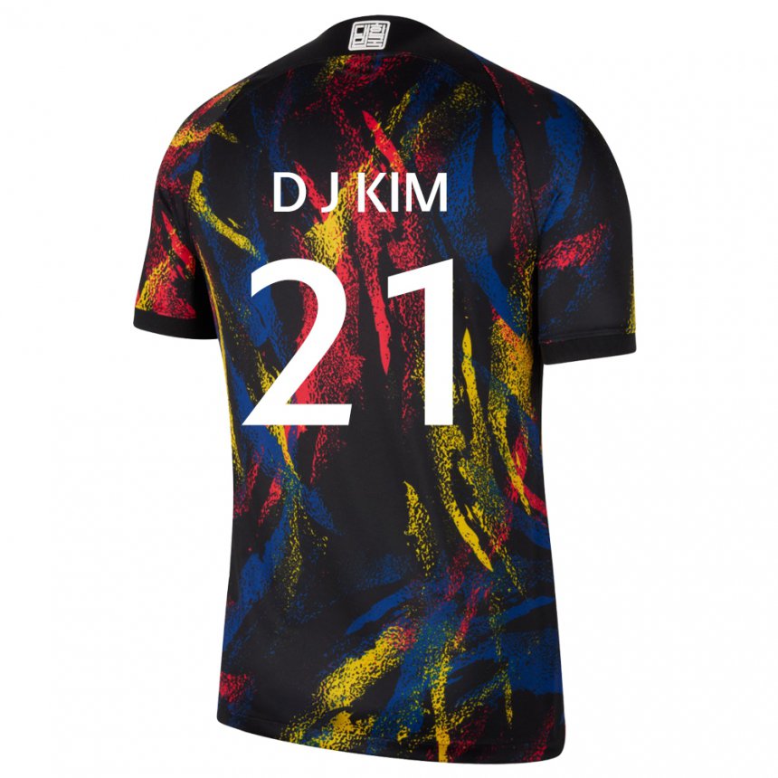 Kinder Südkoreanische Dong-jun Kim #21 Mehrfarbig Auswärtstrikot Trikot 22-24 T-shirt Österreich