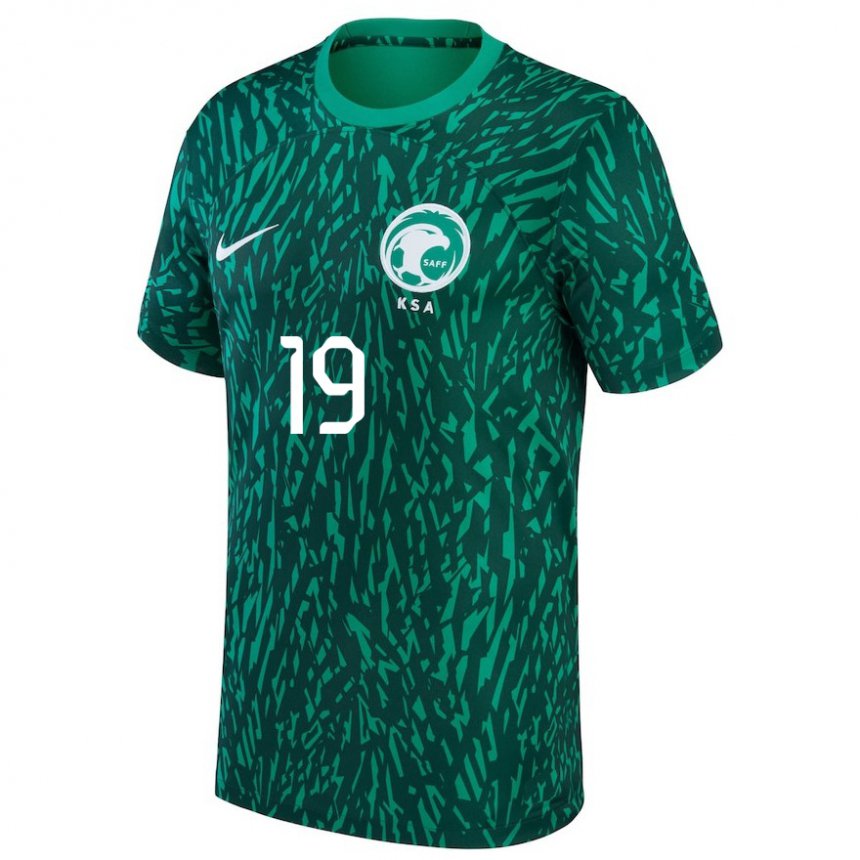 Kinder Saudi-arabische Fahad Al Muwallad #19 Dunkelgrün Auswärtstrikot Trikot 22-24 T-shirt Österreich