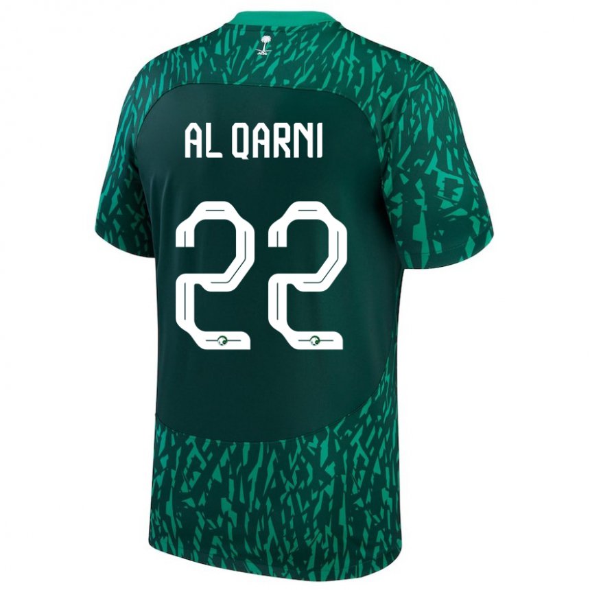 Kinder Saudi-arabische Fawaz Al Qarni #22 Dunkelgrün Auswärtstrikot Trikot 22-24 T-shirt Österreich