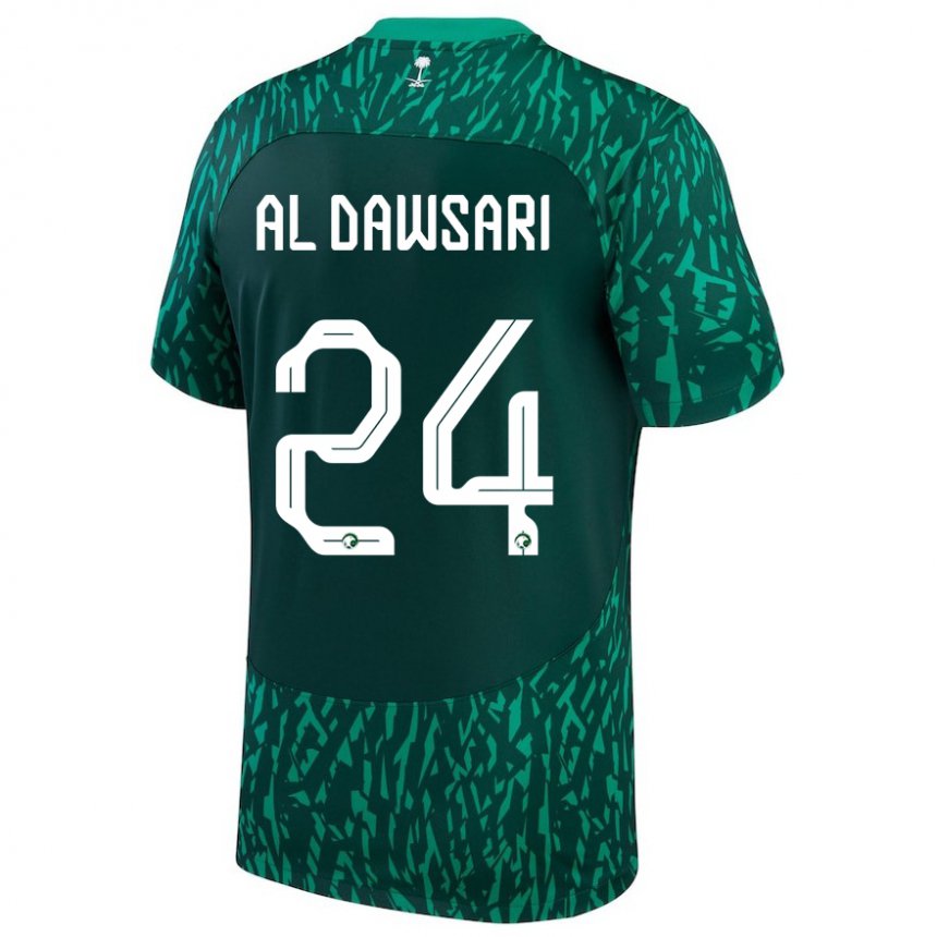 Kinder Saudi-arabische Nasser Al Dawsari #24 Dunkelgrün Auswärtstrikot Trikot 22-24 T-shirt Österreich