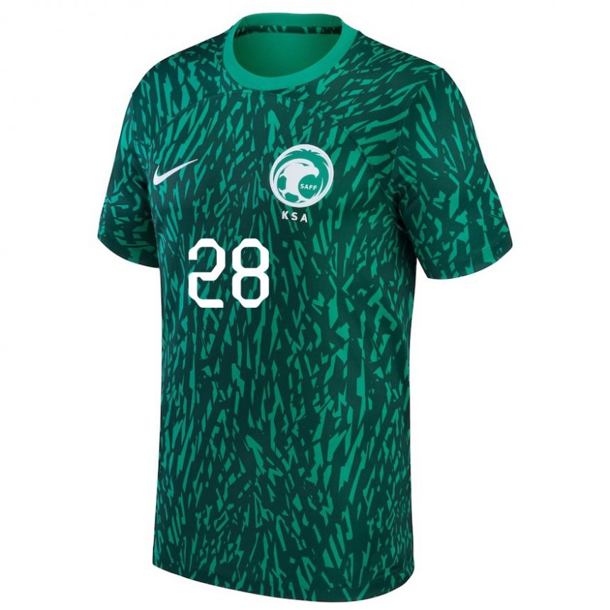 Kinder Saudi-arabische Mohamed Kanno #28 Dunkelgrün Auswärtstrikot Trikot 22-24 T-shirt Österreich