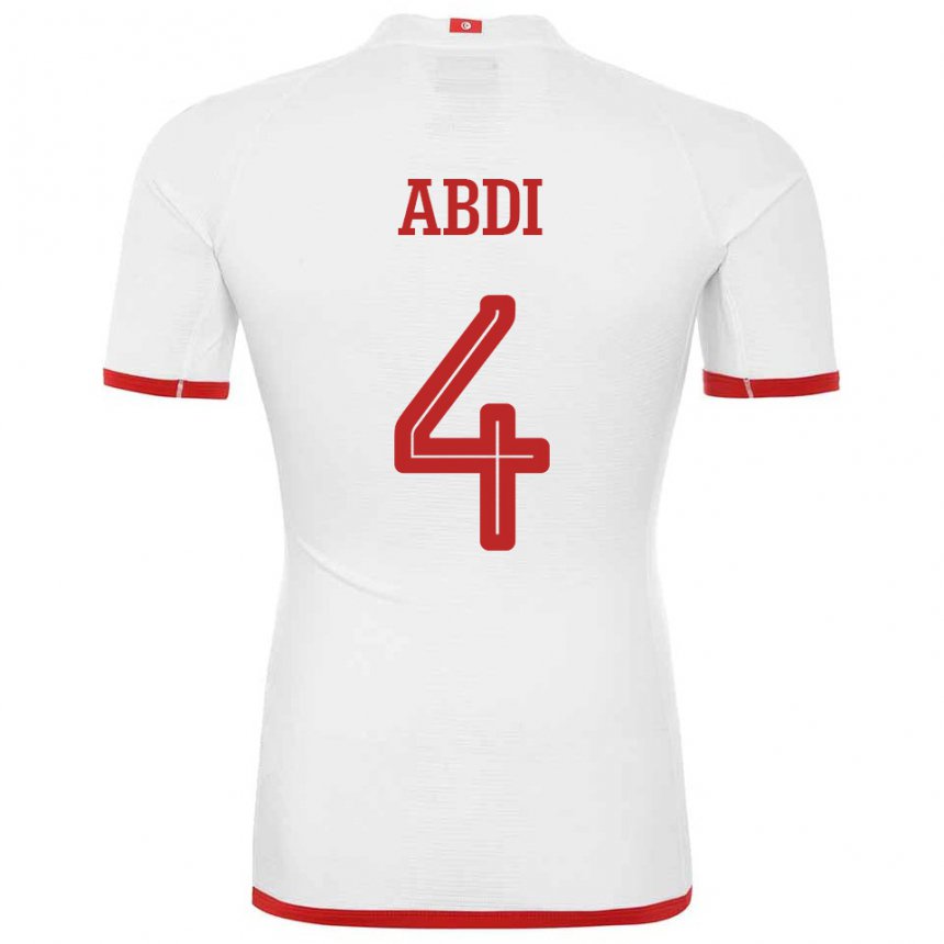 Kinder Tunesische Ali Abdi #4 Weiß Auswärtstrikot Trikot 22-24 T-shirt Österreich