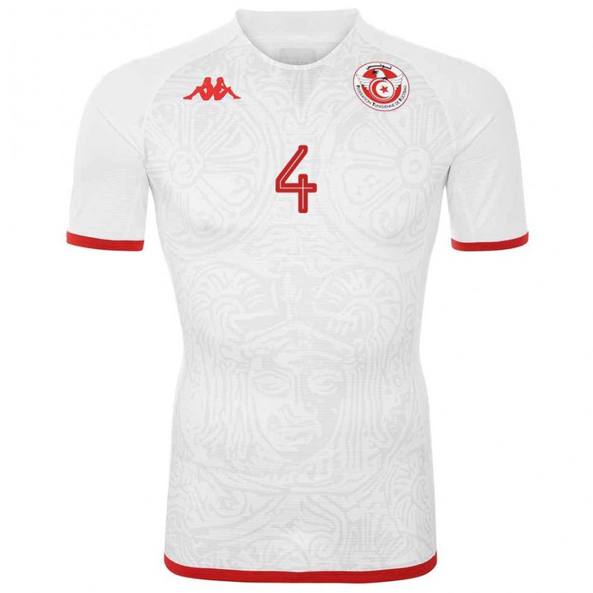 Kinder Tunesische Ali Abdi #4 Weiß Auswärtstrikot Trikot 22-24 T-shirt Österreich