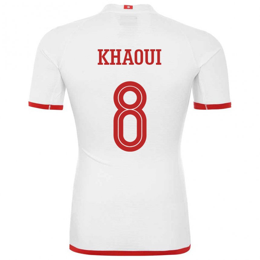 Kinder Tunesische Saif Eddine Khaoui #8 Weiß Auswärtstrikot Trikot 22-24 T-shirt Österreich