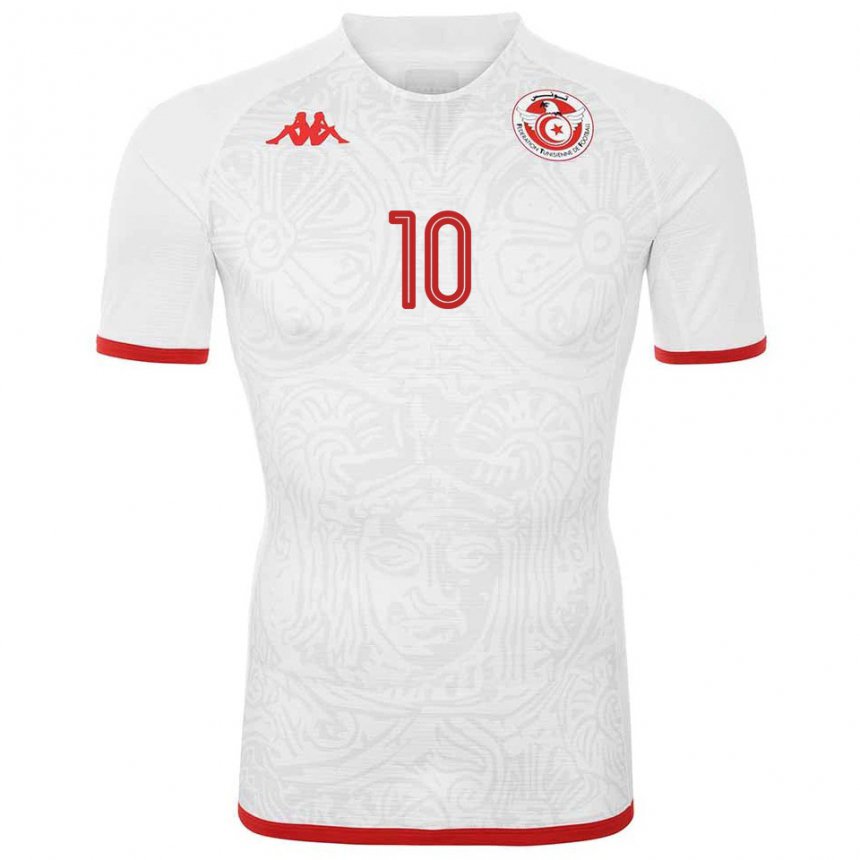 Kinder Tunesische Wahbi Khazri #10 Weiß Auswärtstrikot Trikot 22-24 T-shirt Österreich