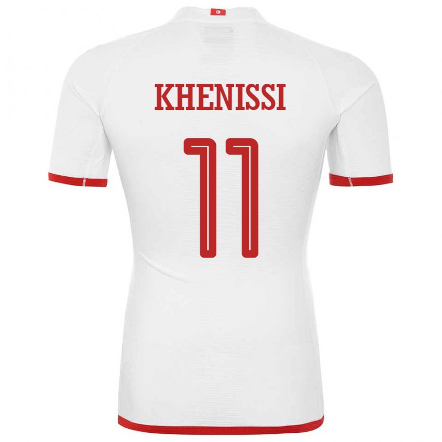 Kinder Tunesische Taha Yassine Khenissi #11 Weiß Auswärtstrikot Trikot 22-24 T-shirt Österreich