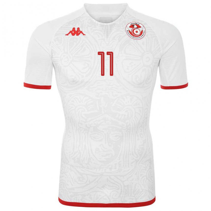 Kinder Tunesische Taha Yassine Khenissi #11 Weiß Auswärtstrikot Trikot 22-24 T-shirt Österreich