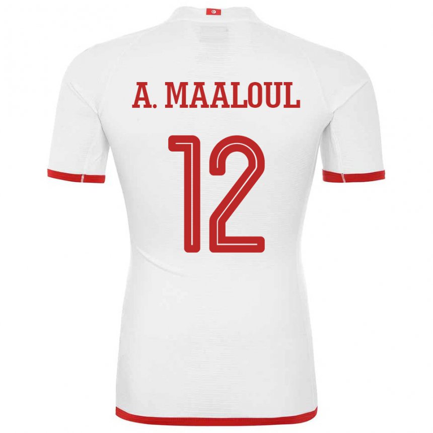 Kinder Tunesische Ali Maaloul #12 Weiß Auswärtstrikot Trikot 22-24 T-shirt Österreich