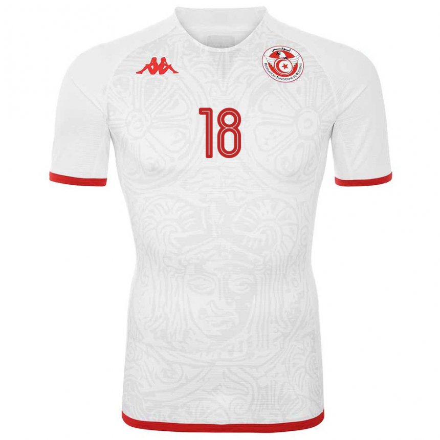 Kinder Tunesische Ghaliene Chaaleli #18 Weiß Auswärtstrikot Trikot 22-24 T-shirt Österreich