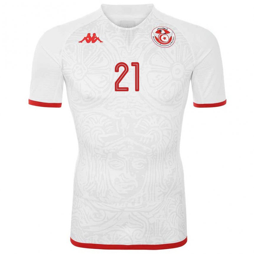 Kinder Tunesische Hamza Mathlouthi #21 Weiß Auswärtstrikot Trikot 22-24 T-shirt Österreich