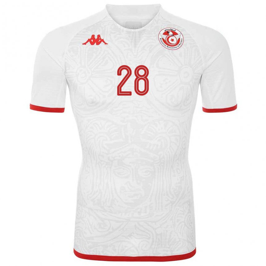 Kinder Tunesische Aissa Laidouni #28 Weiß Auswärtstrikot Trikot 22-24 T-shirt Österreich