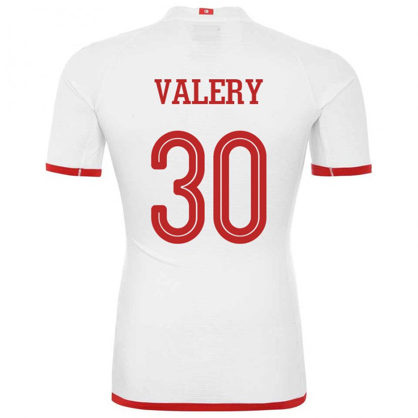 Kinder Tunesische Yann Valery #30 Weiß Auswärtstrikot Trikot 22-24 T-shirt Österreich