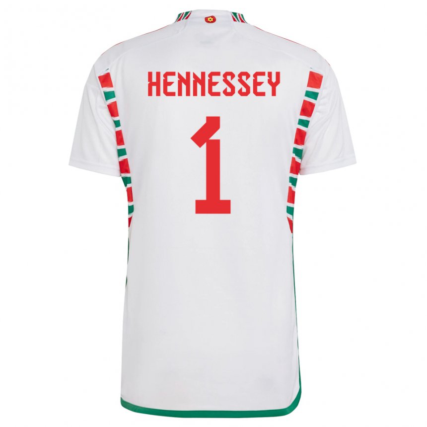 Kinder Walisische Wayne Hennessey #1 Weiß Auswärtstrikot Trikot 22-24 T-shirt Österreich