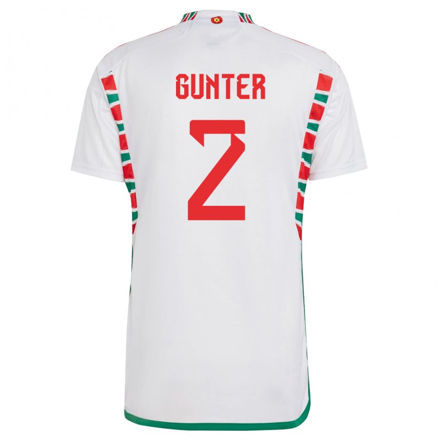 Kinder Walisische Chris Gunter #2 Weiß Auswärtstrikot Trikot 22-24 T-shirt Österreich