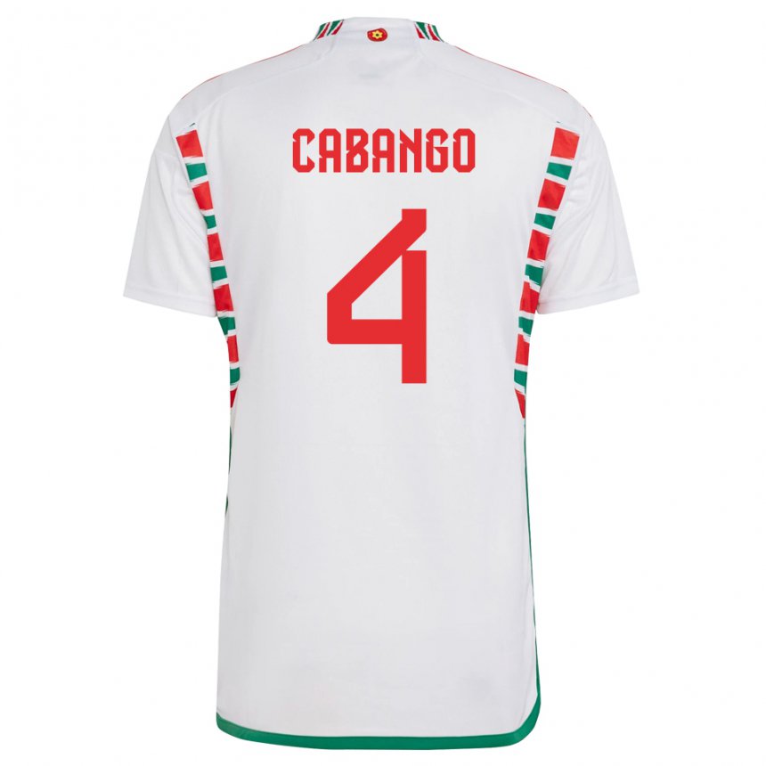 Kinder Walisische Ben Cabango #4 Weiß Auswärtstrikot Trikot 22-24 T-shirt Österreich