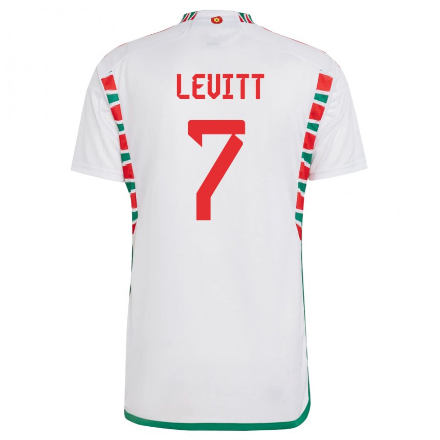 Kinder Walisische Dylan Levitt #7 Weiß Auswärtstrikot Trikot 22-24 T-shirt Österreich