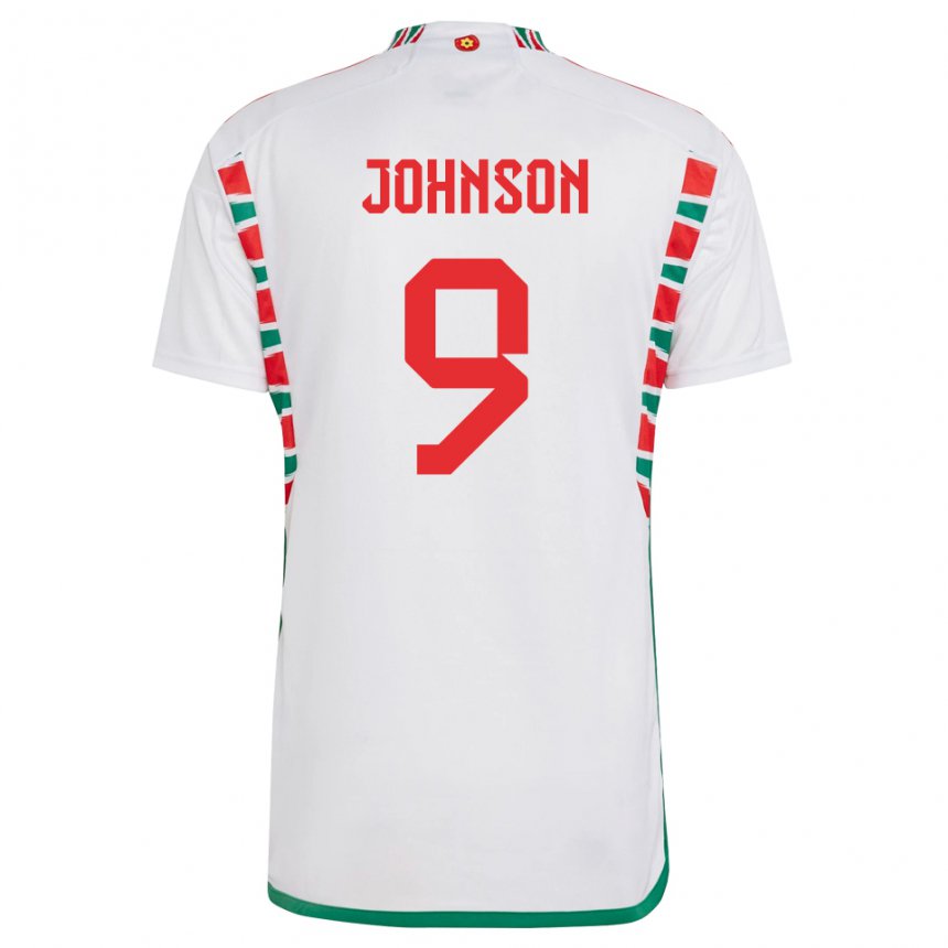 Kinder Walisische Brennan Johnson #9 Weiß Auswärtstrikot Trikot 22-24 T-shirt Österreich