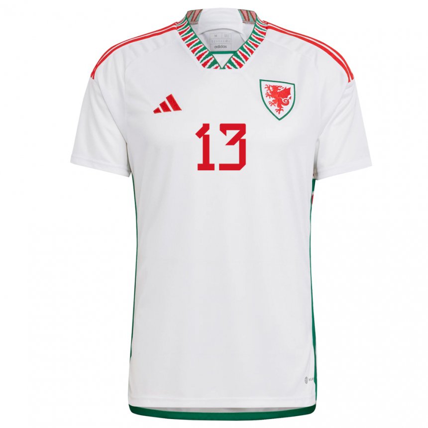 Kinder Walisische Kieffer Moore #13 Weiß Auswärtstrikot Trikot 22-24 T-shirt Österreich