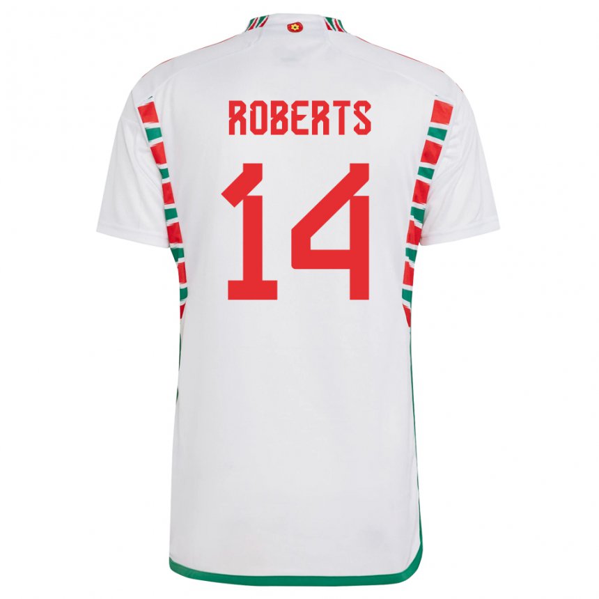 Kinder Walisische Connor Roberts #14 Weiß Auswärtstrikot Trikot 22-24 T-shirt Österreich