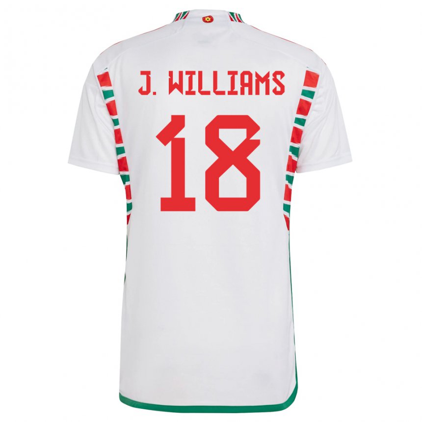 Kinder Walisische Jonathan Williams #18 Weiß Auswärtstrikot Trikot 22-24 T-shirt Österreich