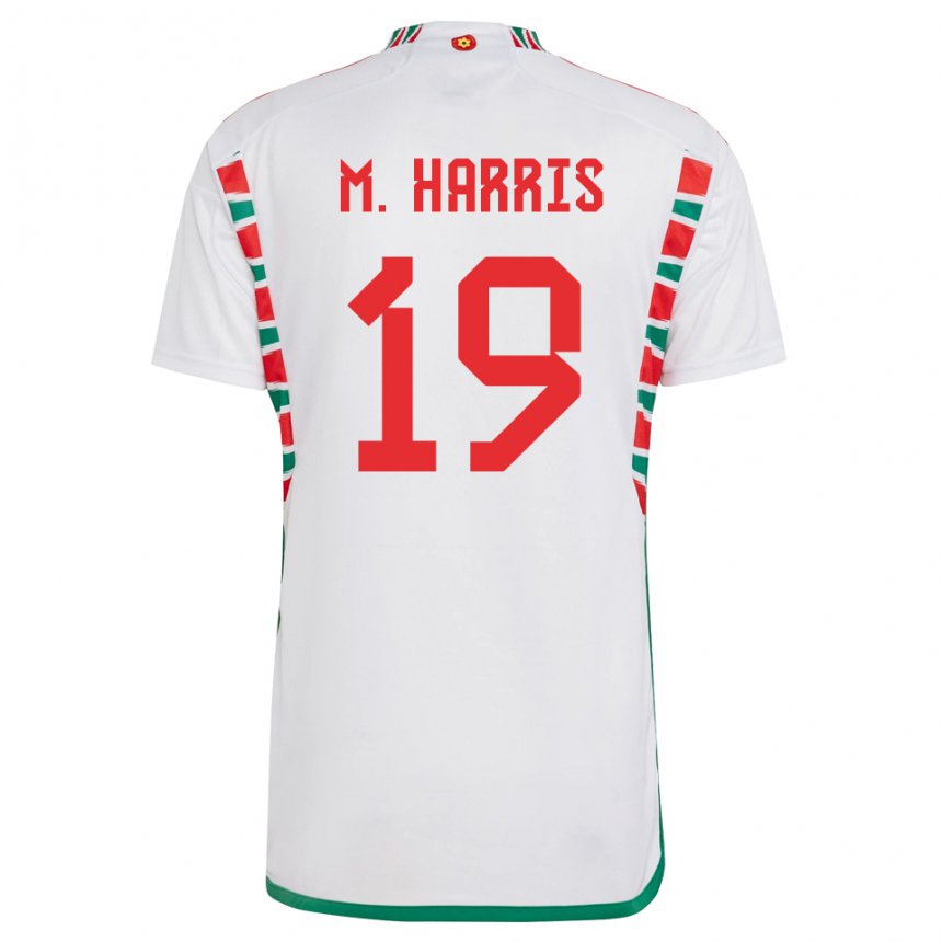 Kinder Walisische Mark Harris #19 Weiß Auswärtstrikot Trikot 22-24 T-shirt Österreich