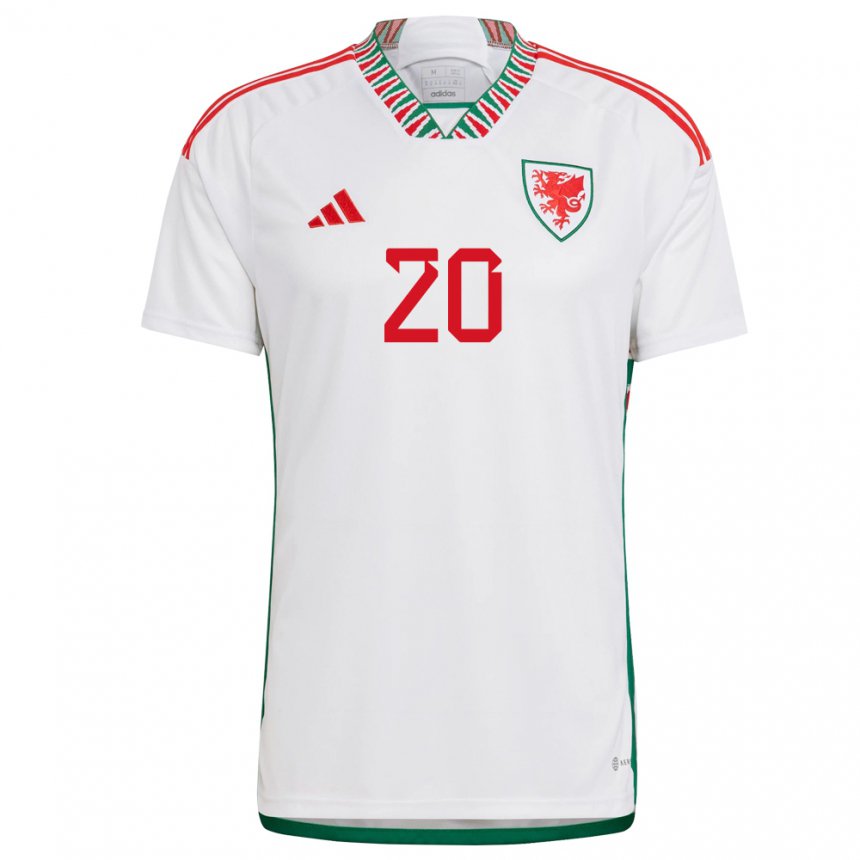 Kinder Walisische Daniel James #20 Weiß Auswärtstrikot Trikot 22-24 T-shirt Österreich