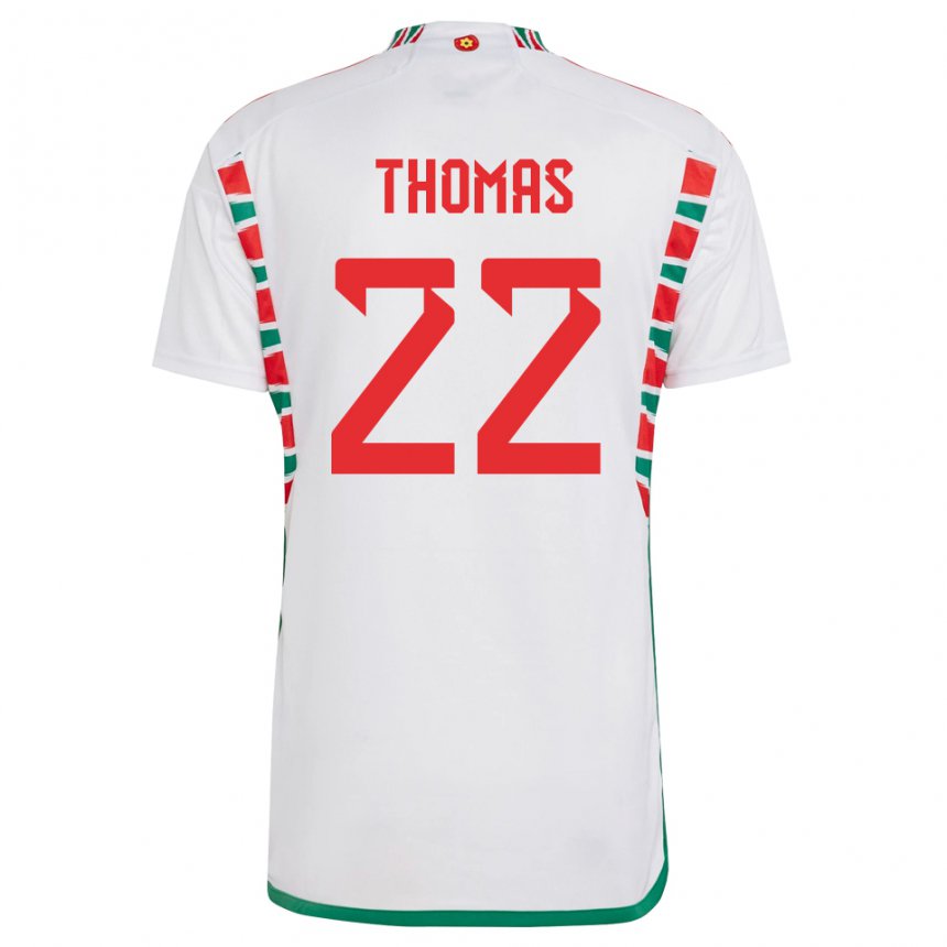 Kinder Walisische Sorba Thomas #22 Weiß Auswärtstrikot Trikot 22-24 T-shirt Österreich