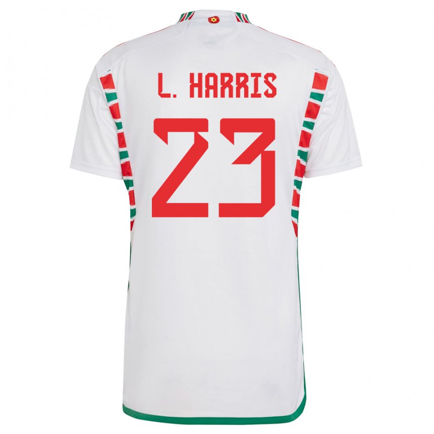 Kinder Walisische Luke Harris #23 Weiß Auswärtstrikot Trikot 22-24 T-shirt Österreich