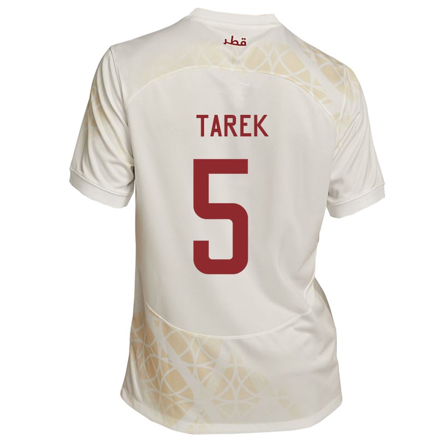 Kinder Katarische Tarek Salman #5 Goldbeige Auswärtstrikot Trikot 22-24 T-shirt Österreich