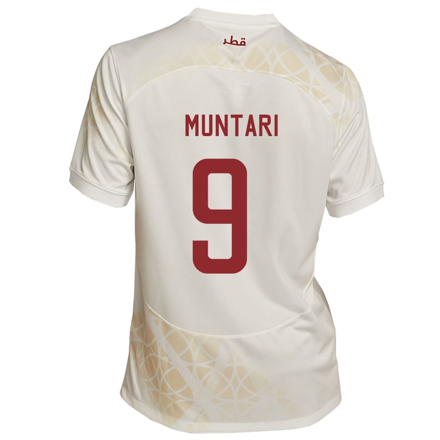 Kinder Katarische Mohammed Muntari #9 Goldbeige Auswärtstrikot Trikot 22-24 T-shirt Österreich