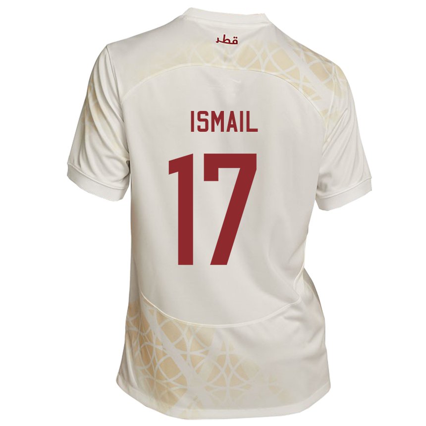 Kinder Katarische Ismail Mohamad #17 Goldbeige Auswärtstrikot Trikot 22-24 T-shirt Österreich