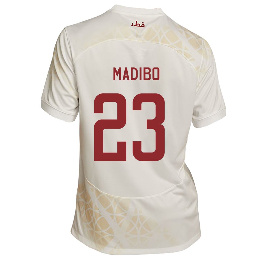 Kinder Katarische Assim Madibo #23 Goldbeige Auswärtstrikot Trikot 22-24 T-shirt Österreich