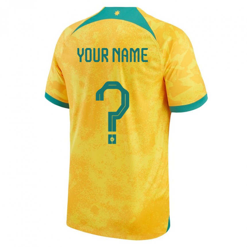 Herren Australische Ihren Namen #0 Gold Heimtrikot Trikot 22-24 T-shirt Österreich