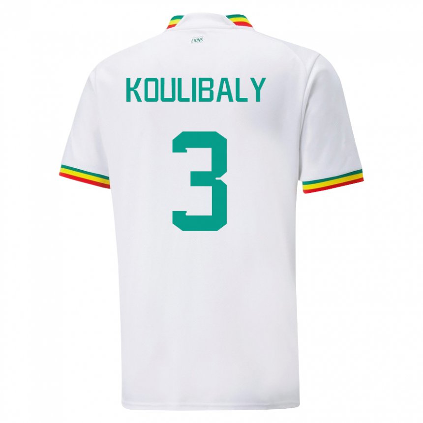 Herren Senegalesische Kalidou Koulibaly #3 Weiß Heimtrikot Trikot 22-24 T-shirt Österreich