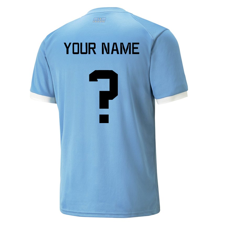 Herren Uruguayische Ihren Namen #0 Blau Heimtrikot Trikot 22-24 T-shirt Österreich