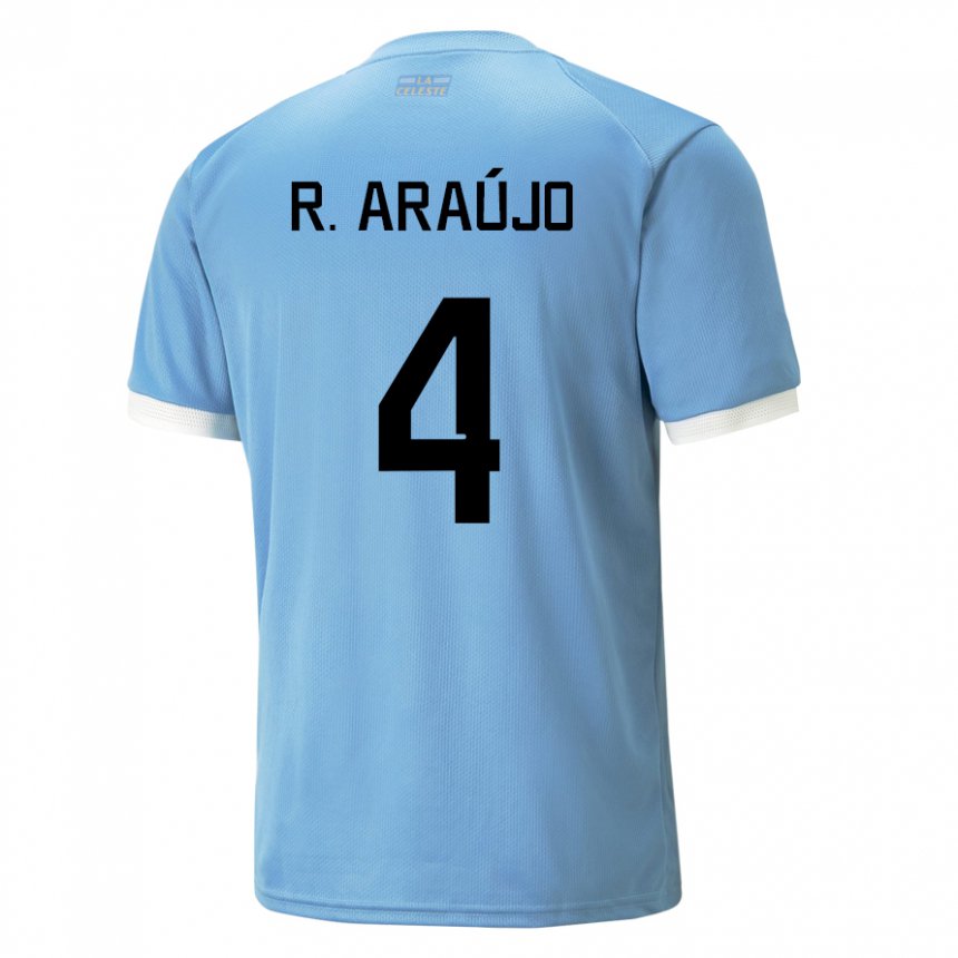 Herren Uruguayische Ronald Araujo #4 Blau Heimtrikot Trikot 22-24 T-shirt Österreich
