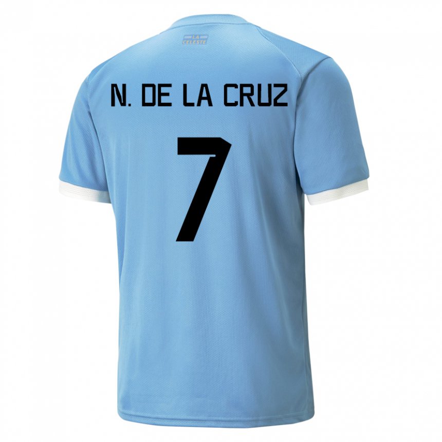 Herren Uruguayische Nicolas De La Cruz #7 Blau Heimtrikot Trikot 22-24 T-shirt Österreich