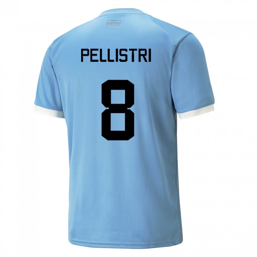 Herren Uruguayische Facundo Pellistri #8 Blau Heimtrikot Trikot 22-24 T-shirt Österreich