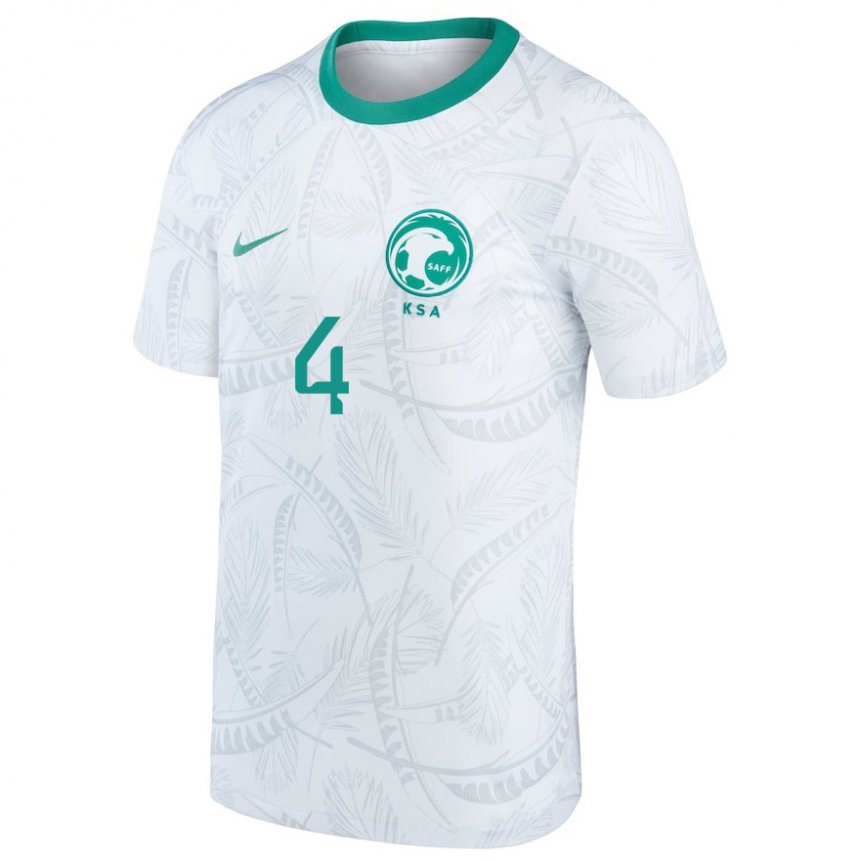 Herren Saudi-arabische Abdulelah Al Amri #4 Weiß Heimtrikot Trikot 22-24 T-shirt Österreich