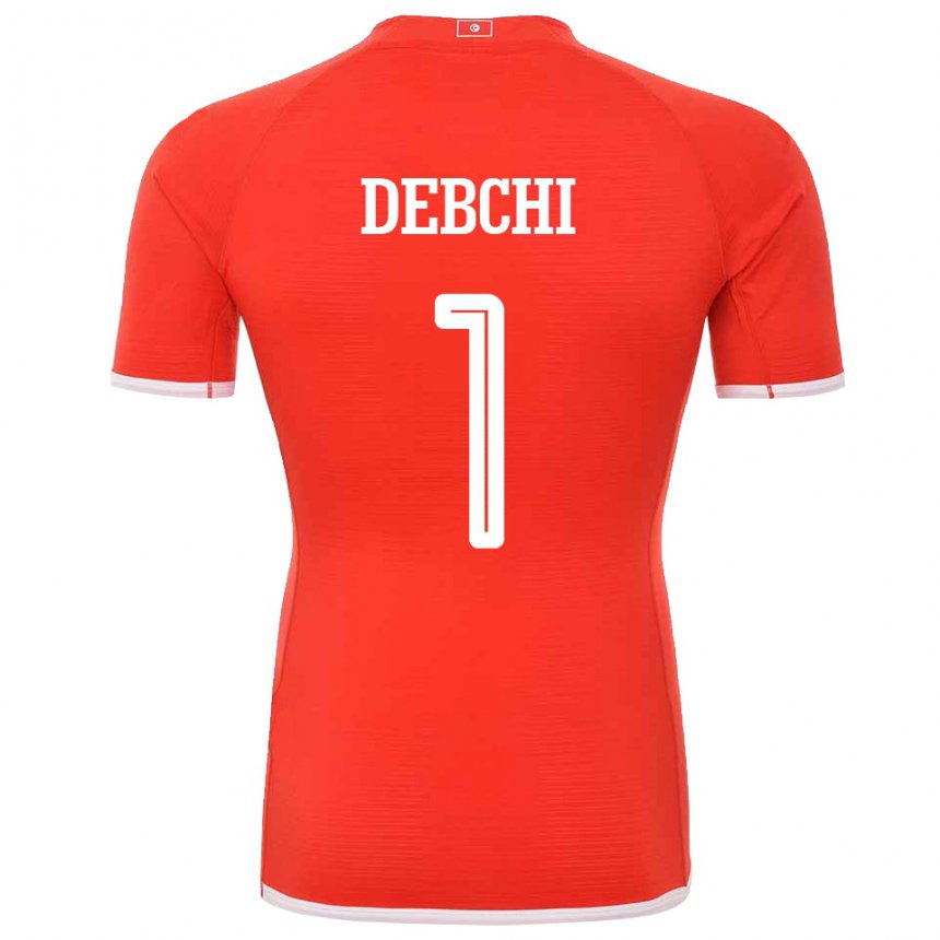 Herren Tunesische Mohamed Sedki Debchi #1 Rot Heimtrikot Trikot 22-24 T-shirt Österreich