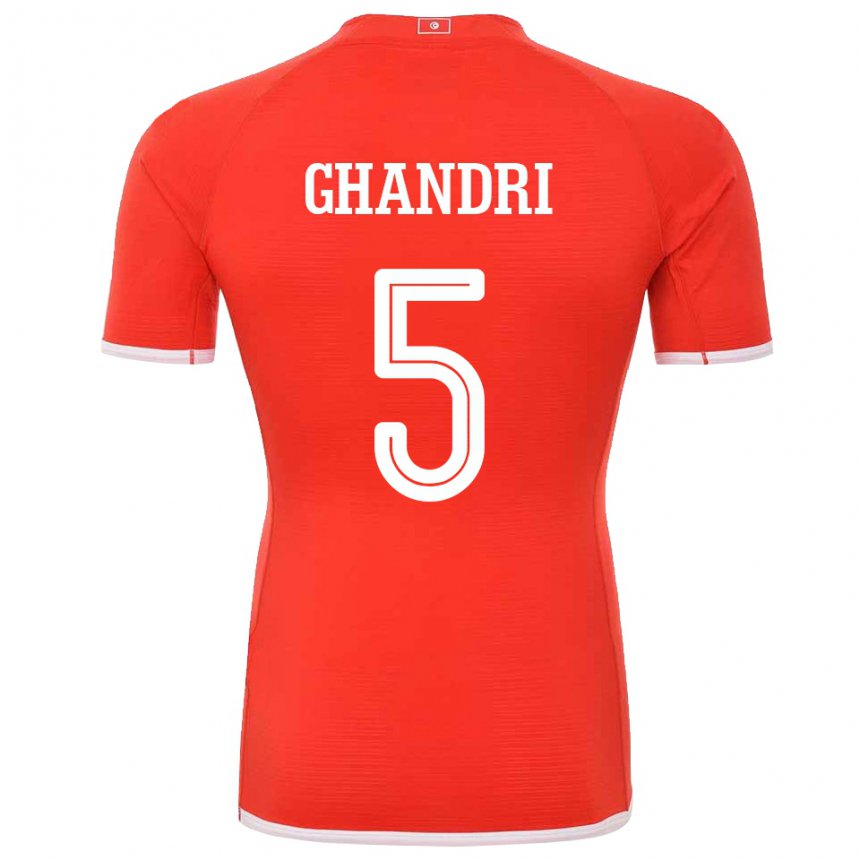 Herren Tunesische Nader Ghandri #5 Rot Heimtrikot Trikot 22-24 T-shirt Österreich