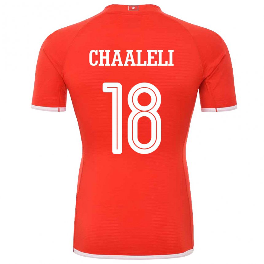 Herren Tunesische Ghaliene Chaaleli #18 Rot Heimtrikot Trikot 22-24 T-shirt Österreich