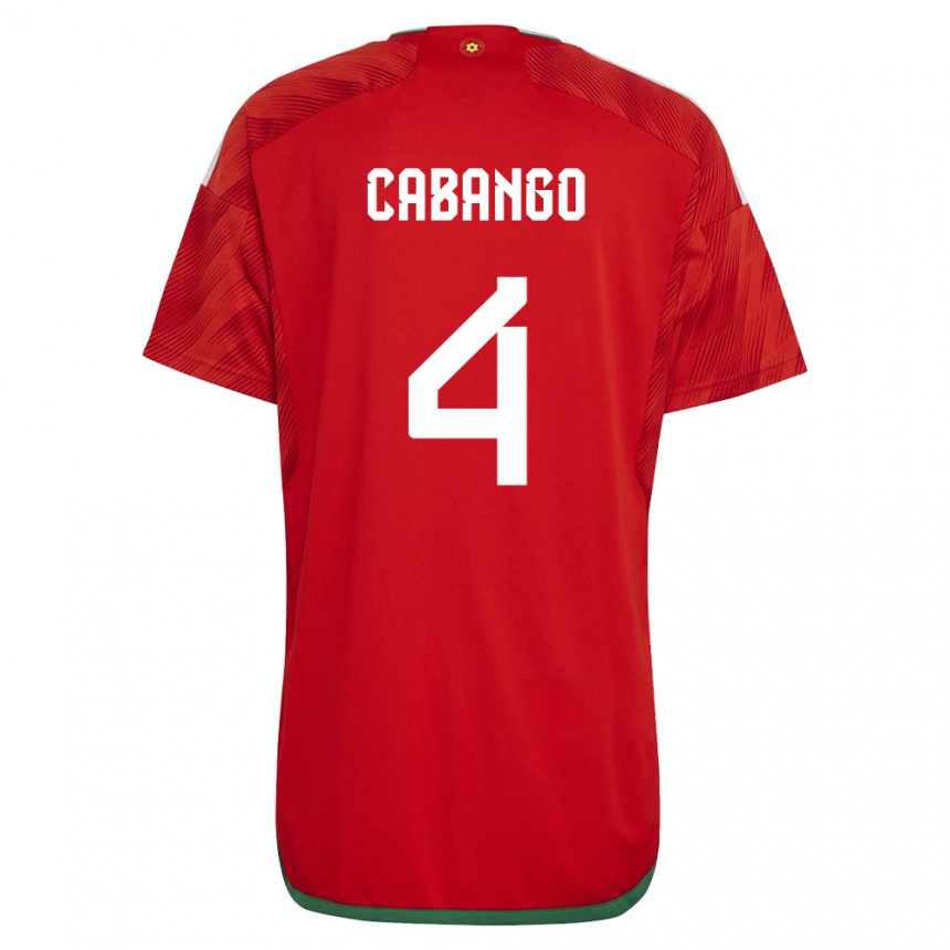 Herren Walisische Ben Cabango #4 Rot Heimtrikot Trikot 22-24 T-shirt Österreich